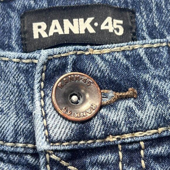 Rank 45 Mens Denim Jeans 32x34 Straight Leg Classic Cowboy Medium Wash Stretch - Picture 5 of 16